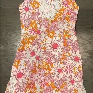 Lilly Pulitzer Women's Fuschia/Orange/White Floral Dress size 2